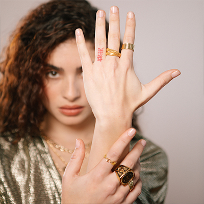Silver rings with gold plating