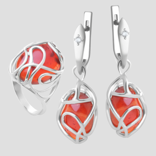 Earrings with Amber