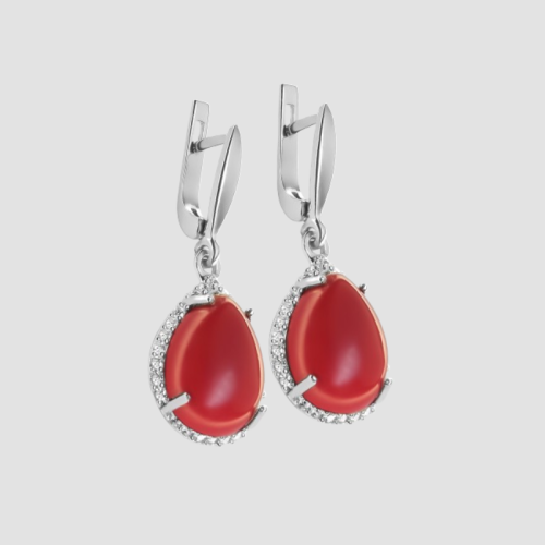 Earrings with Coral