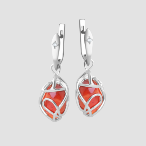 Earrings with Amber